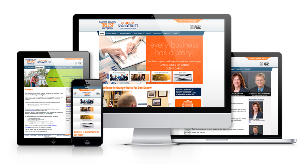 Responsive Website - Orange County Bancorp - Orange County and Dutchess County, New York - Bank & Finance Marketing