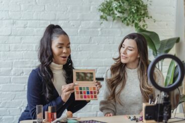 2 women recording a video