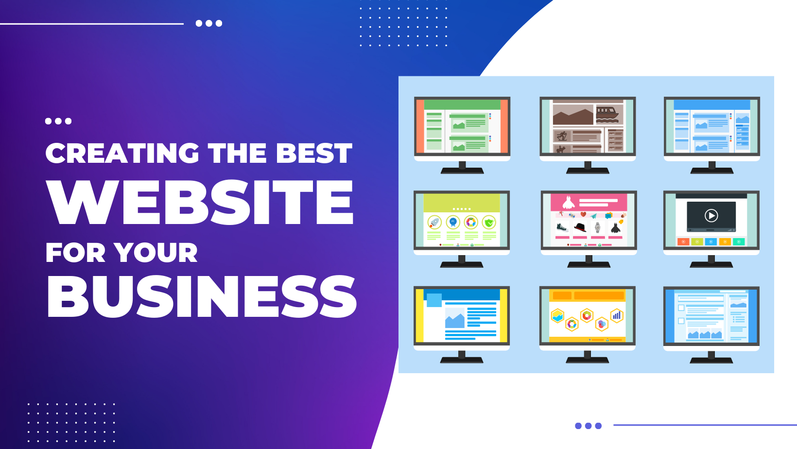 Creating The Best Website for your Business Graphic