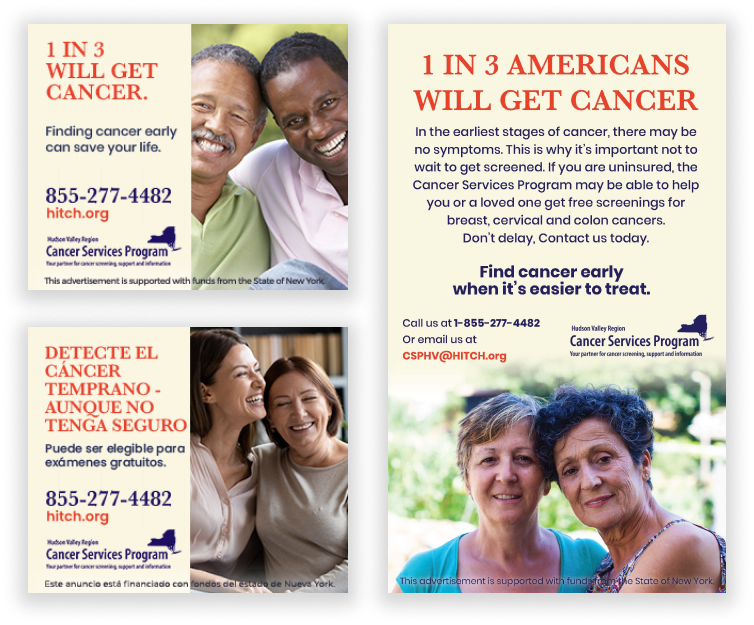 Cancer Services Program digital ad samples