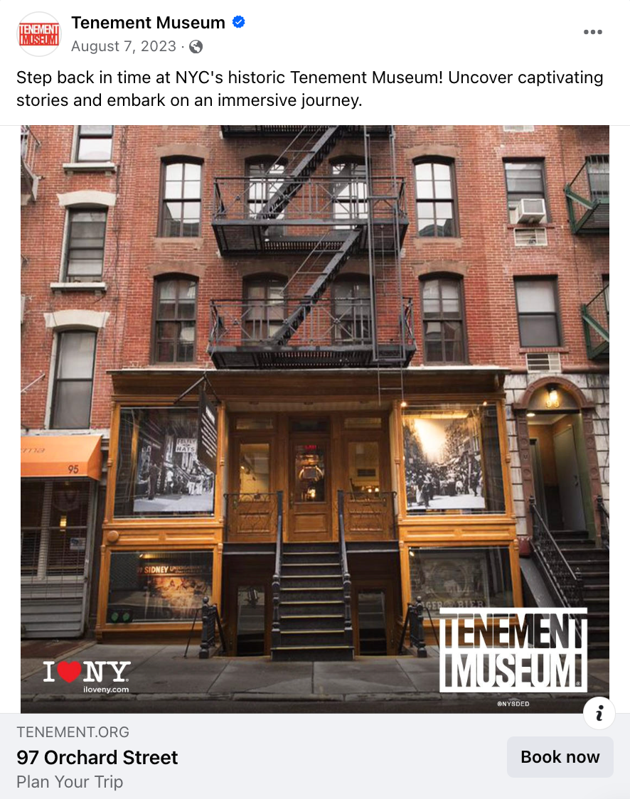 Tenement Museum Social Ad