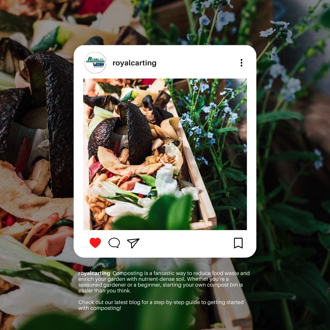 royalcarting instagram post mockup about composting blog post