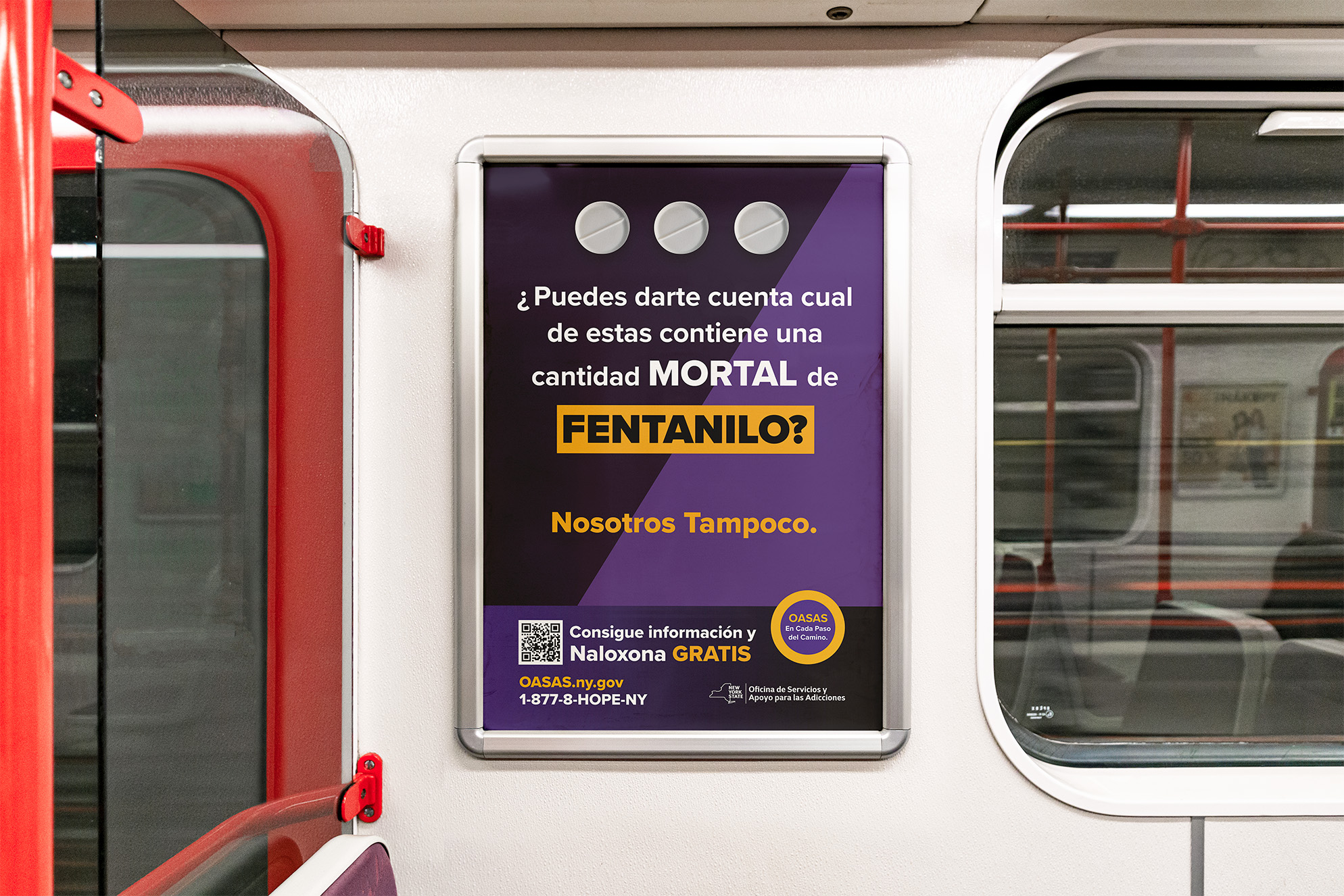 Subway Mockup Spanish Mockup of Spanish OASAS ad on subway