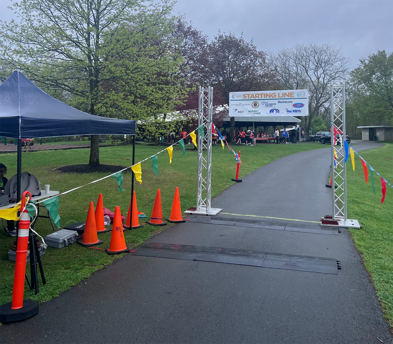Finish line of Leadership Orange 5K