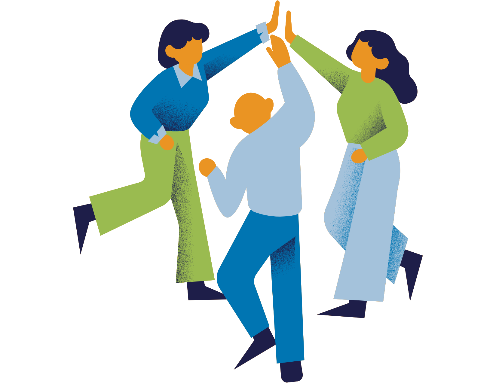 Graphic of people high fiving