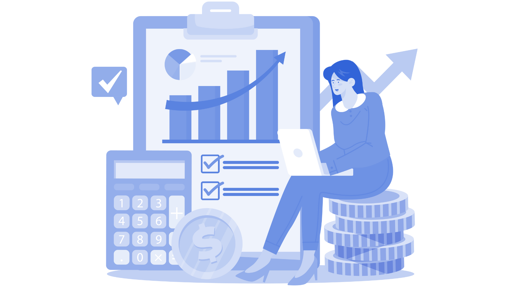 Marketing Automation Blog - Graphic 5 Graphic of Accountant creating small business financial plan.