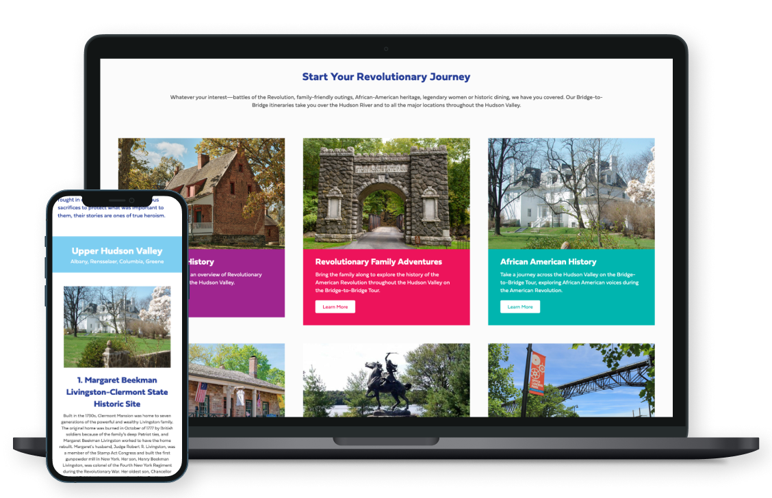 HVT REV250 Itinerary mockup on laptop and phone